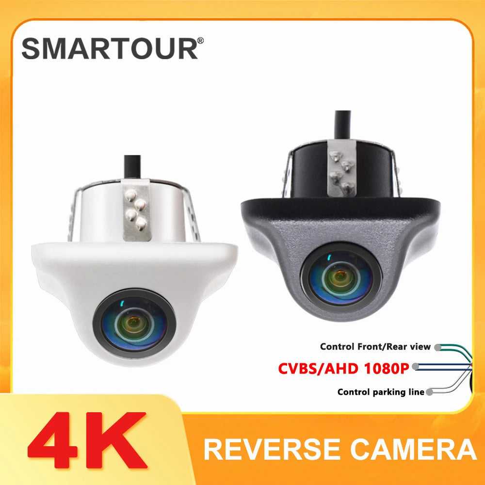 SMARTOUR 180 Degrees 4K 1920x1080P Car Rear View Camera Fisheye Lens AHD NTSC Format HD Night Vision For Car Radio MP5