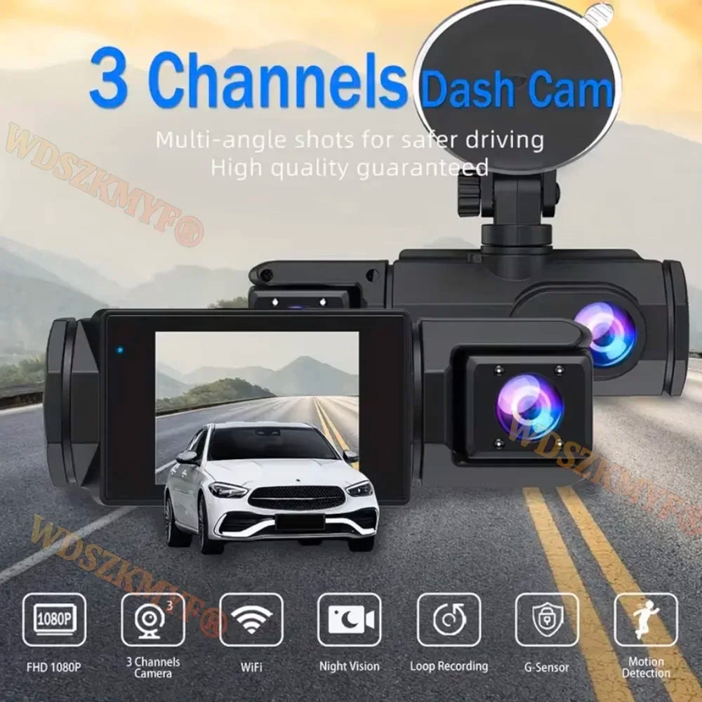 HD 1080P 2/3 camera Dash Cam for cars Front And Inside car camera with IR Night Vision Loop Recording wide angle Car DVR Camera