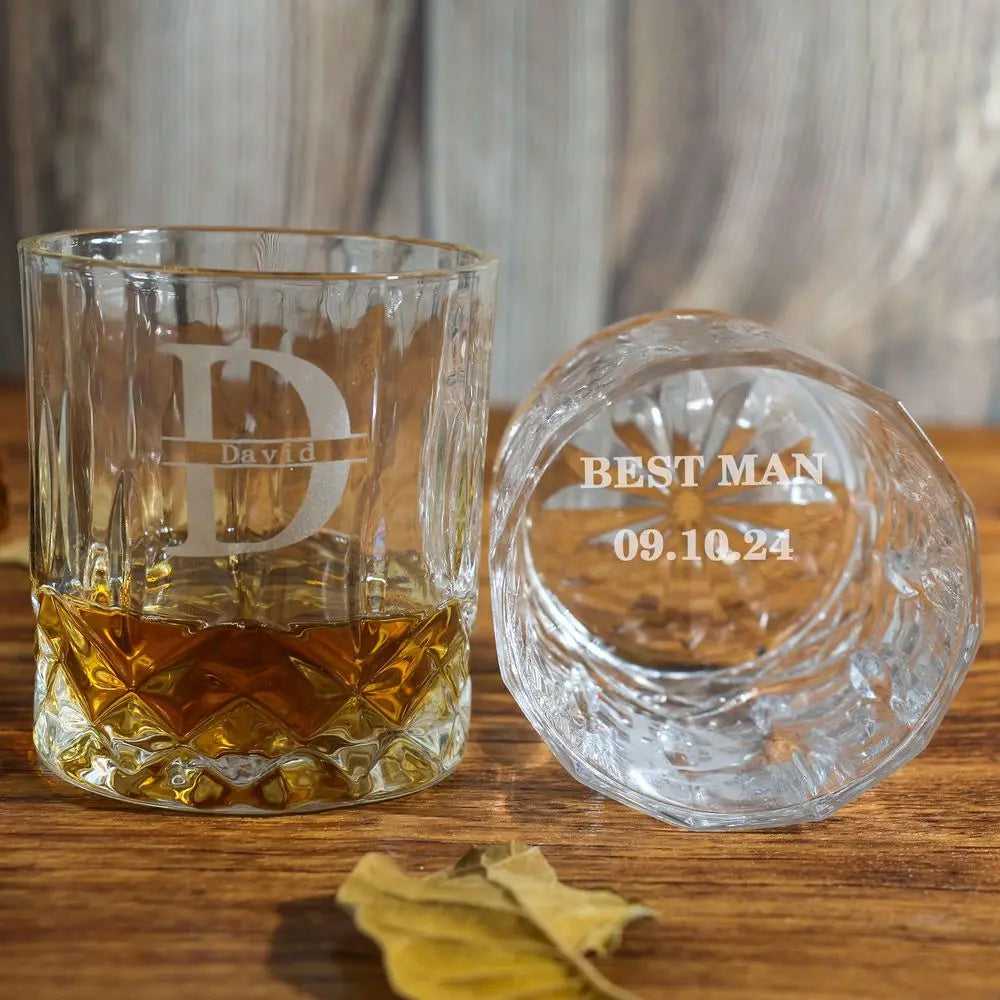 Custom Groomsmen Gift 11oz/300ml Whiskey Glass Best Man Gift Wedding Shot Glasses Bar Glasses Father Day Gift Ideal for Him