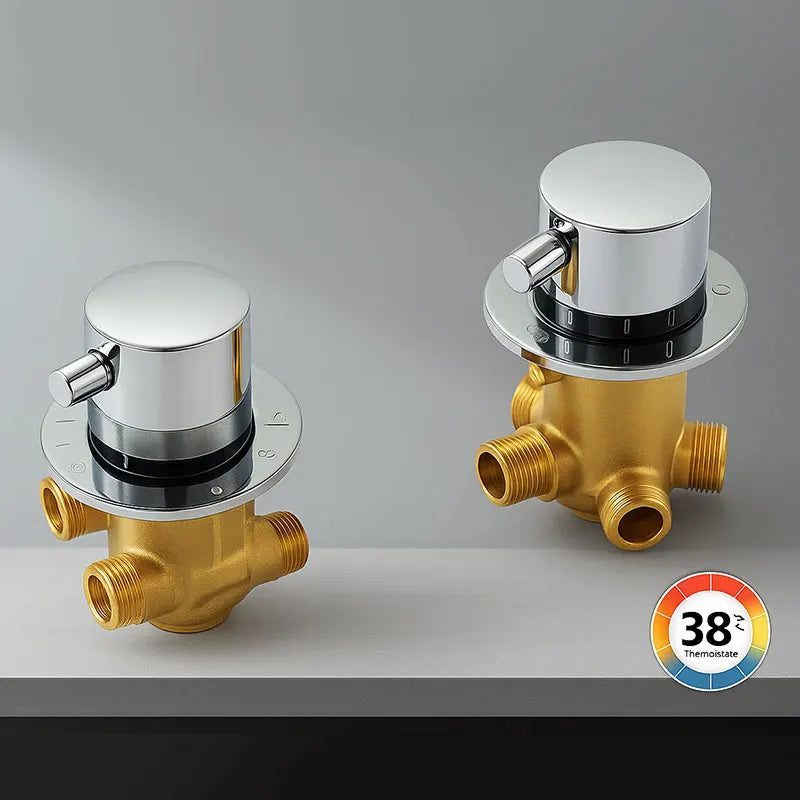 Thermostatic Brass Shower Faucet Valve 2/3/4/5 Way Diverter Mixer Control for Steam Room Shower Column Panel Bathroom Accessoris