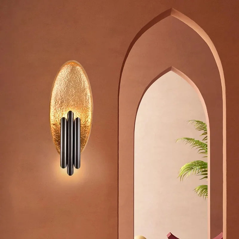 Nordic Modern Light Luxury Marble Wall Lamp Bedroom Background Led Lighting Decoration Creativity Mirror Aisle Sconce Indoor