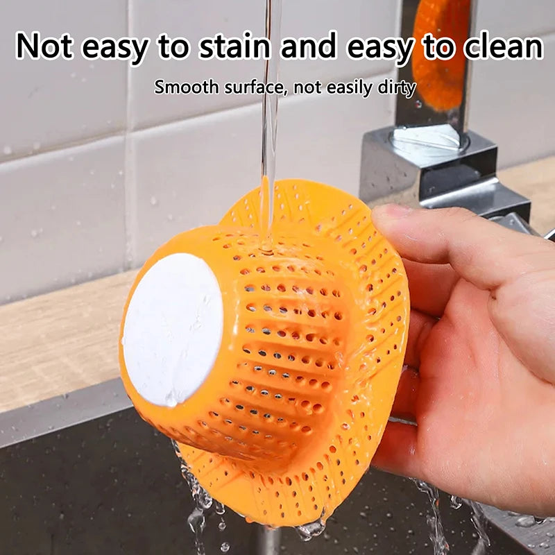 Anti-Clogging Filter Sewer Filter Net, For Shower, Bathtub, Sink Drain Trap, Silicone Collapsible Drain Protector,