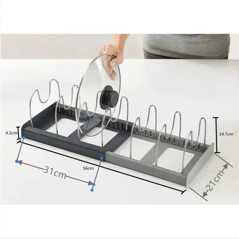 Adjustable Expandable Kitchen Drawer Organizer for Pots, Pans, Lids and Baking Trays