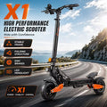 Heavy Duty X1 Electric Scooter 1000W Brushless Motor 100KG Max Load 35KM Range Dual Shock Absorption and Foldable Frame