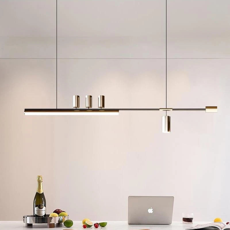 Minimalist Restaurant Chandelier Modern Light Luxury Simple Nordic Bar Table Spotlight Designer Creative Straight Strip Lights