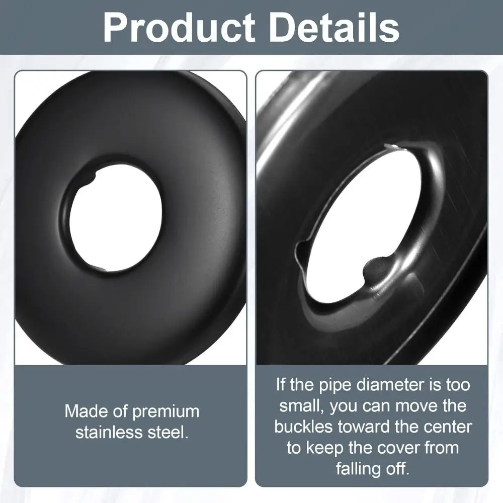 Black Stainless Steel Shower Arm Flange Replacement Wall Split Flange Faucet Decorative Cover Kitchen Bathroom Accessories