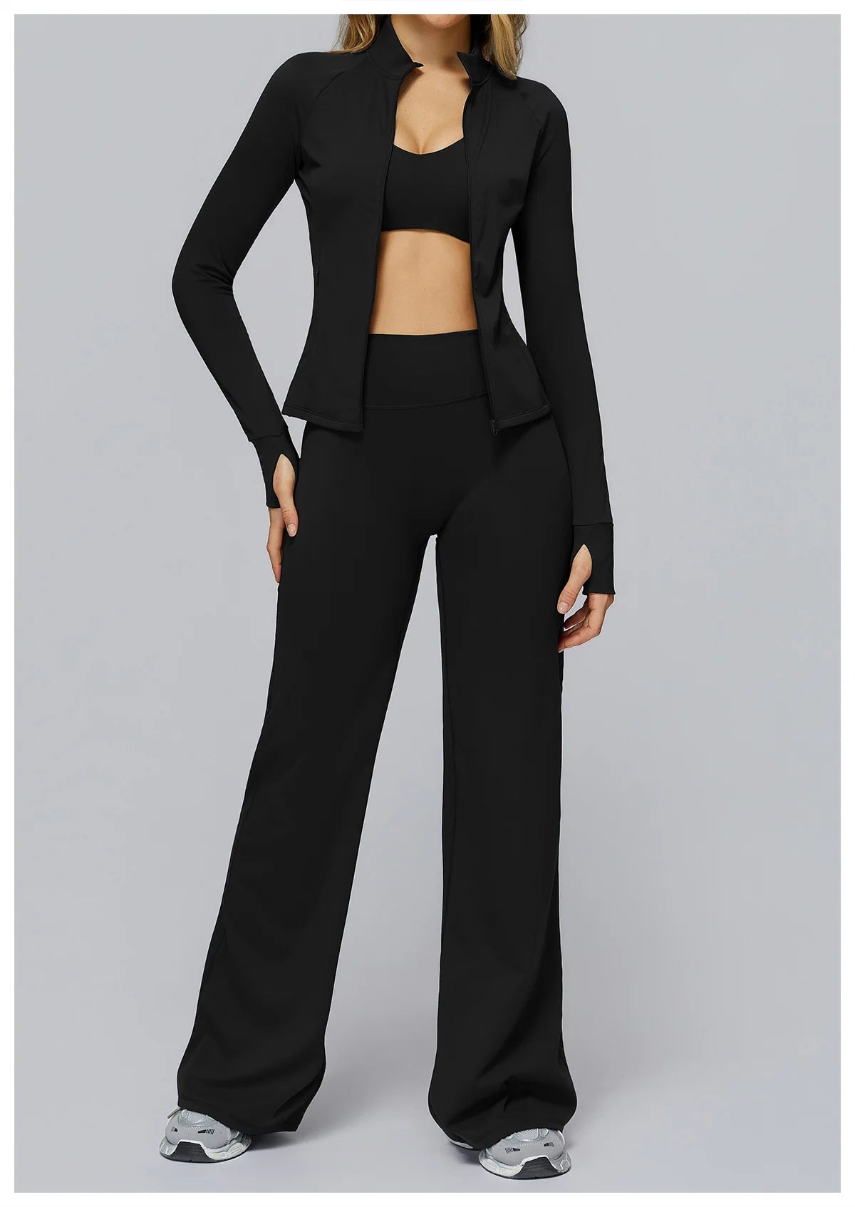 Women's Sports Yoga Pants High Waisted Straight Flared Trousers Running Fitness Sport Trousers Female Gym Casual Sports Pants