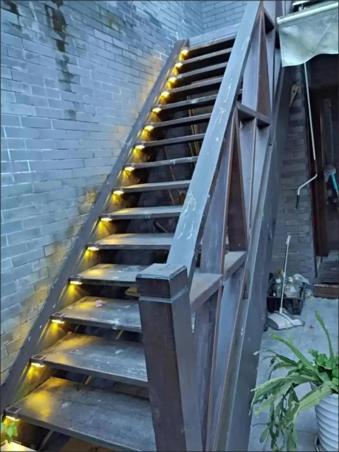 Solar Light Outdoor Stair Wall Step  LED Street  Garden Balcony Decoration Waterproof Stairs Fence Lamp