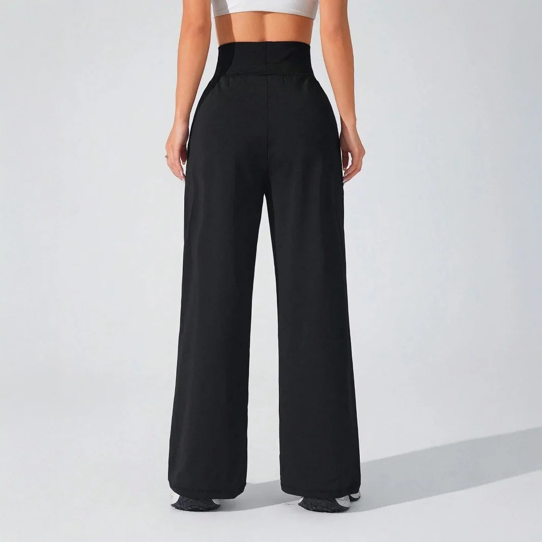 High Waist Straight Leg Yoga Pants Women Spring Summer Wide Leg Naked Feel GYM Leggings Woman Soft Pilates Running Sport Trouser