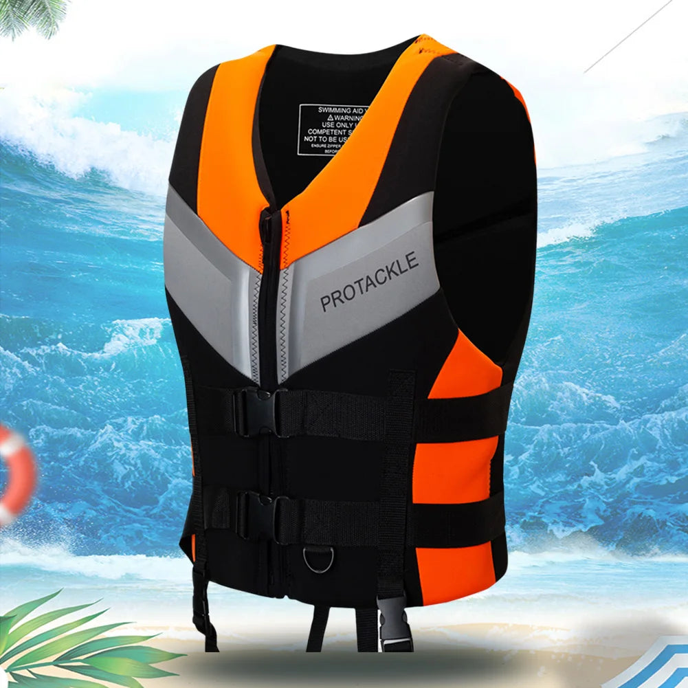 Professional Water Sports Life Jacket For Adults And Children Adjustable Buckle Vest For Swimming Snorkeling Safety Aid 240D