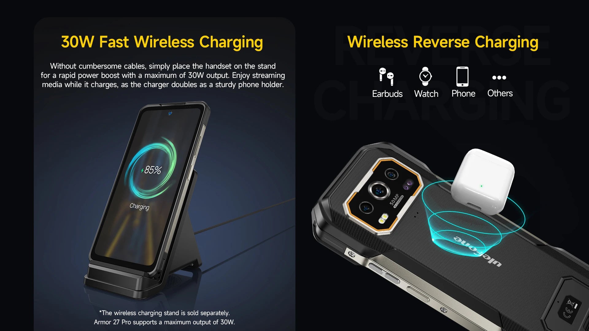 Ulefone Armor 27 Pro 5G 10600mAh Smartphone 50MP Camera 64MP Night Android 14 Rugged Phone Up to 24GB+256GB NFC Waterproof Phone