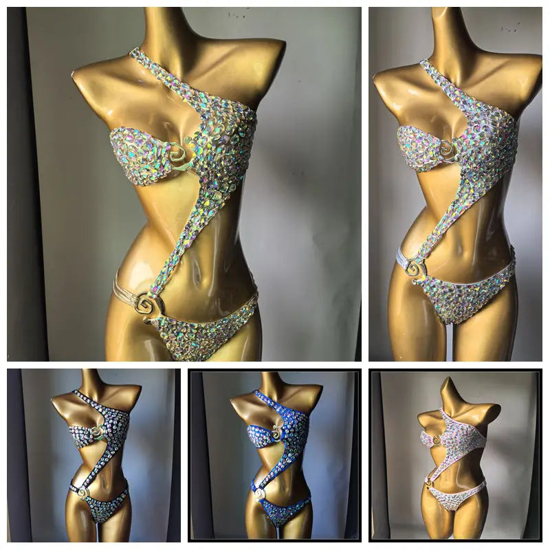 2025 newest fashion swimsuit bar bikinidiamond bikini crystal bar bikini  swimsuit handmade bar bikini diamond bikini swimsuit