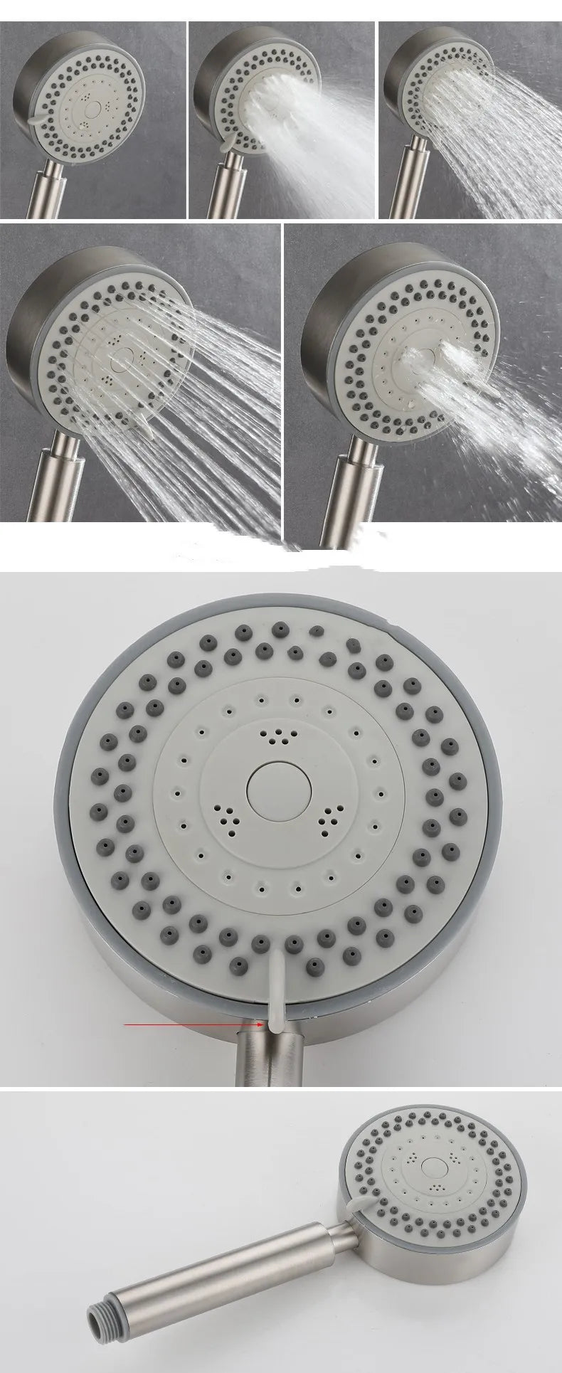 Bathroom Shower Faucet  Wall Mounted 304 SUS Shower Faucet Set Brushed Finished Styel New