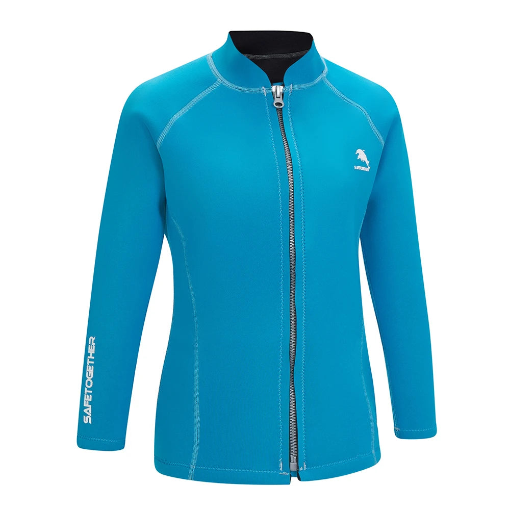 New 2mm Neoprene Wetsuit Ladies Split Top Jacket Warm Swimming Snorkeling Surfing Top Water Sports Windsurfing Wetsuit Top