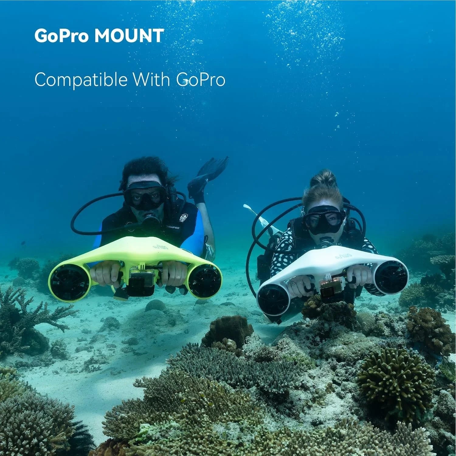 Underwater Scooter Sea Scooter Dual Motors with Action Camera Mount Water Scooter 40M Waterproof for Scuba Diving Snorkeling