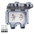 Double EU Socket Power Supply Switch Socket 16A Outdoor Wall Power Socket With USB Charging for Home& Garden IP66 Weatherproof