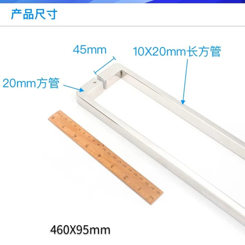 Shower Room Accessories, Bathroom Glass Door, Stainless Steel 440mm Matte Black, Double Sided Pull Handle (LQD105)
