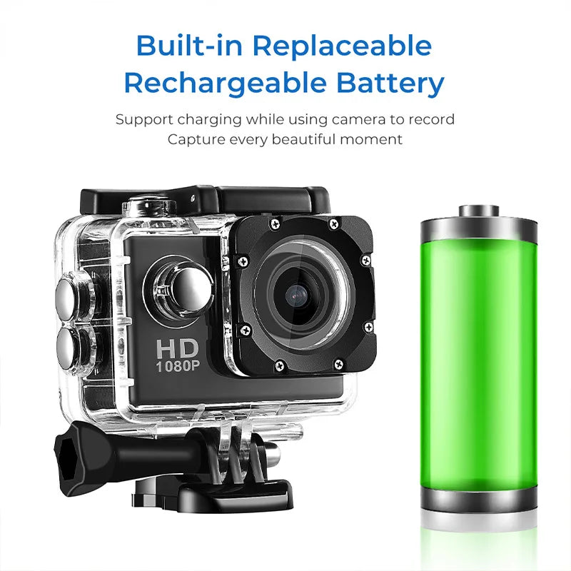 Full HD 1080P Waterproof Camera 2.0 Inch Camcorder Sports DV Go Car Cam Pro Mini Sports DV Camcorder With Cam Accessories