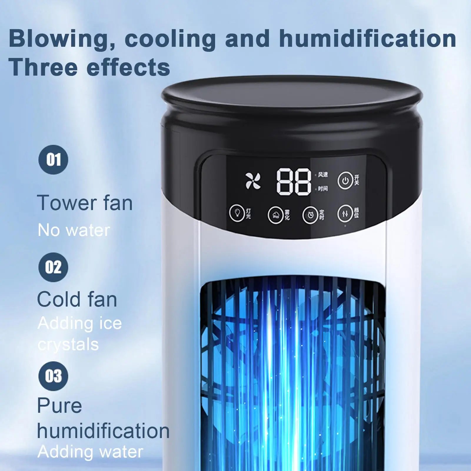 Portable Air Conditioners Evaporative Air Cooler Portable Ac 6 Speeds Adjustable Cooling Fan Quiet Humidifier for Studio Kitchen