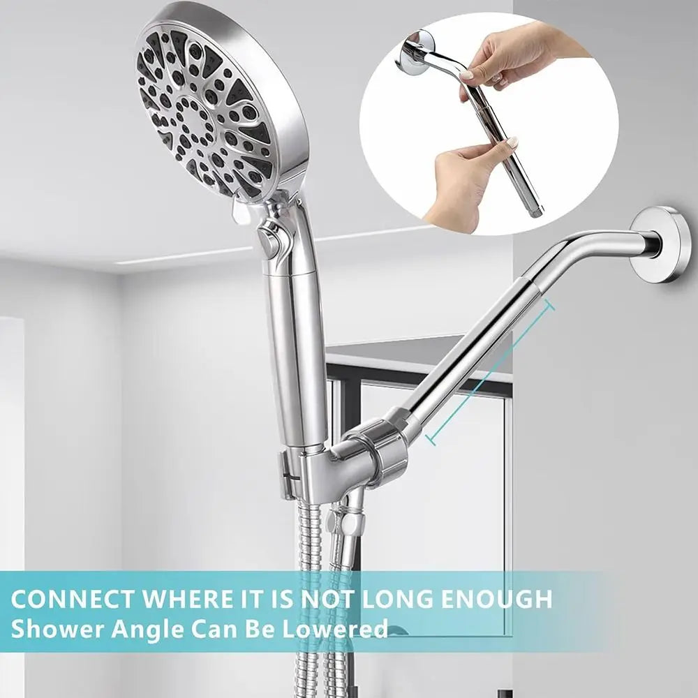 New Stainless Steel Shower Extension Rod Round 30cm Extension Tube Shower Extender Shower Head Rod Bathroom Accessories