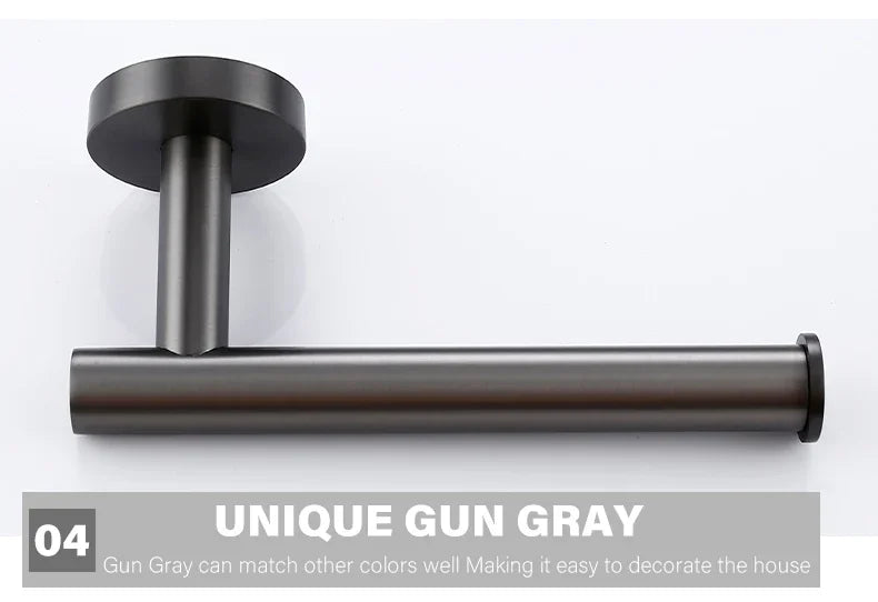 Bagnolux Stainless Steel Gun Gray Black Polished Chrome Brushed Gold Hanger Hook Towel Bar Paper Holder STURDY HANDS