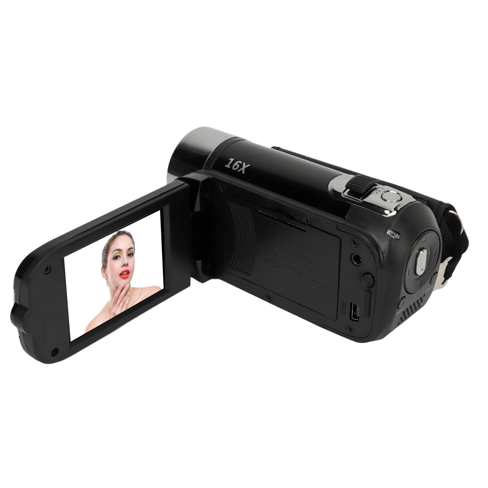 16MP Digital Camera HD Video Camcorder 2.4 Inch Rotatable Screen 16X Digital Zoom Video Camera Recorder USB Connection Port
