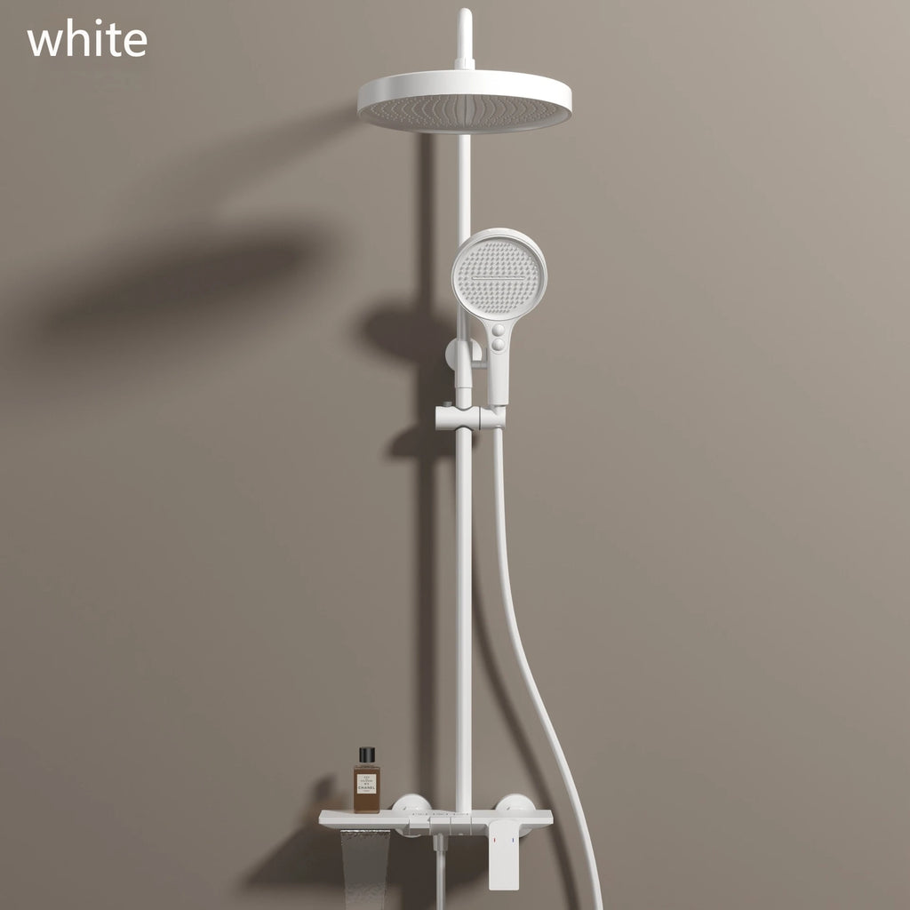 Rose Gold Piano Bathroom Shower System Solid Brass Bathroom Faucet Accessories Rain Shower Head Hot Cold Piano Shower Set