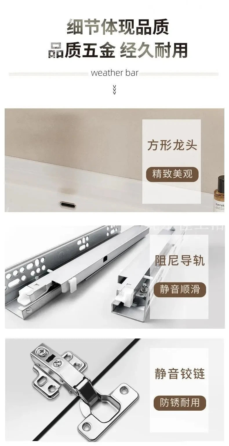 Wall Mounted Bathroom Vanity with Sink Combo Modern Wood Bathroom Vanity Set with Top Basin Storage Cabinet Wood Home Furniture