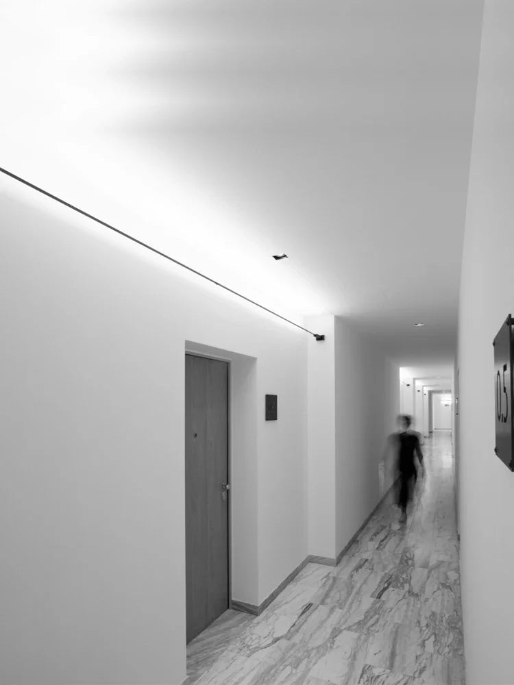 Modern Black And White Linear Wall Lamp Skyline LED Strip Without Main Light Decoration Living Room Background Bathroom Lamps