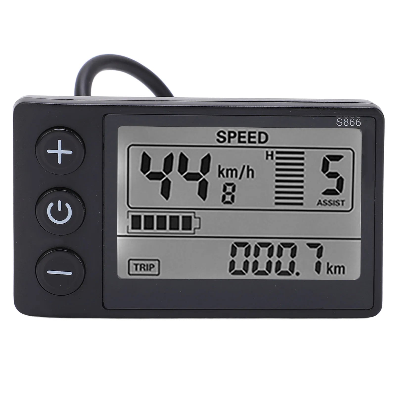 Electric Bike S866 LCD Display Electric Bicycle Display LCD Meter 24V 36V 48V Scooter Control Panel with SM/Waterproof Plug