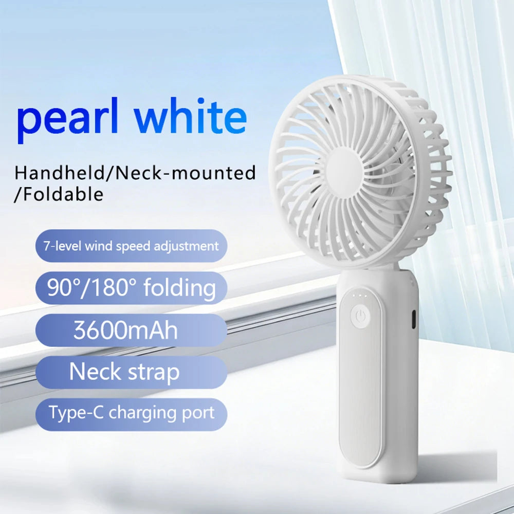 Portable Handheld Fan, Battery Operated Fan with Base, Rechargeable Mini Fan for Outdoor Indoor for Summer and For Outdoor