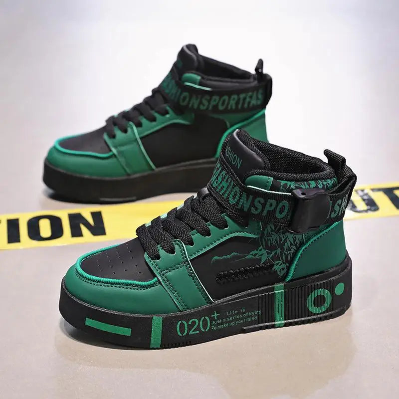 2026Men High Top Boots Platform Vulcanized Sneakers Lace Up Soft Sole Men Casual Walking Shoes Ankle Boots Tenis Masculino 39-45