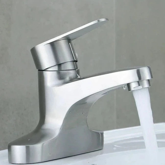 WashBasin Sink Faucet Deck Mounted 304 Stainless Steel Cold Hot Mixer Tap Single Lever Double Hole Household Bathroom Faucets