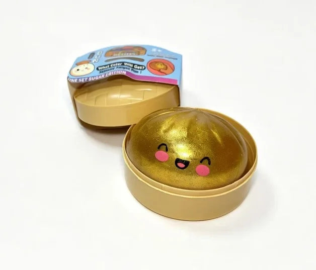 Glitter Shark Dumplings Squishy Toy Soft Slow Resilience Mini Buns Fidget with Steamer Steamed Stuffed Bun Pinch Le