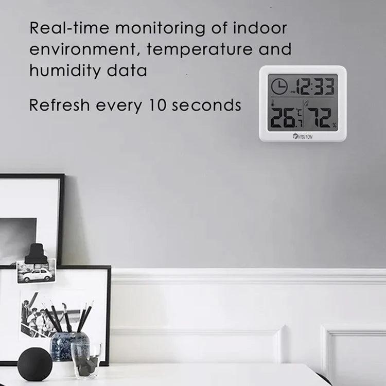 Digital Clock Desk Clock with Temperature Humidity  Wall Clocks for  Home Kitchen Office Desk Decorations NIDITON