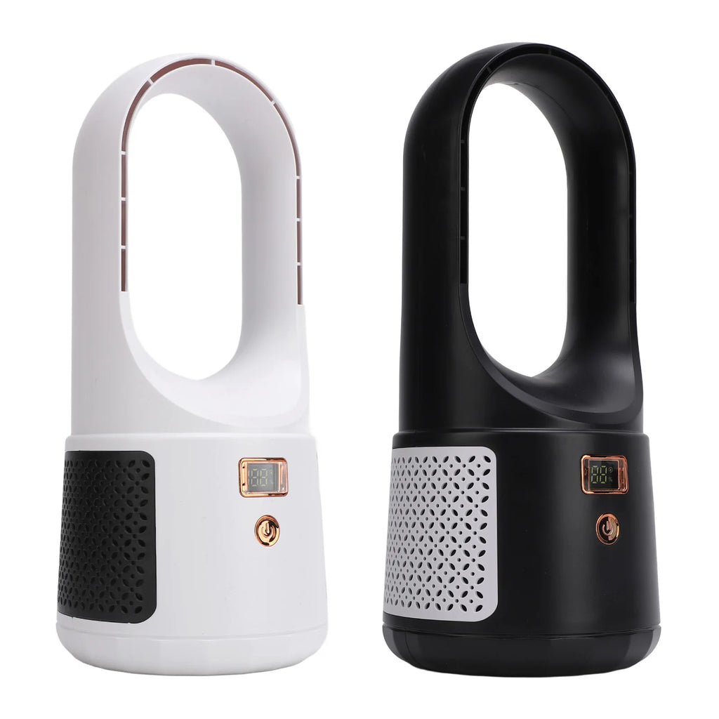 Desk Fan Powerful Airflow Energy Efficient 6 Speeds Wind Turbocharged Quiet Portable Bladeless Fan with Power Display for Home