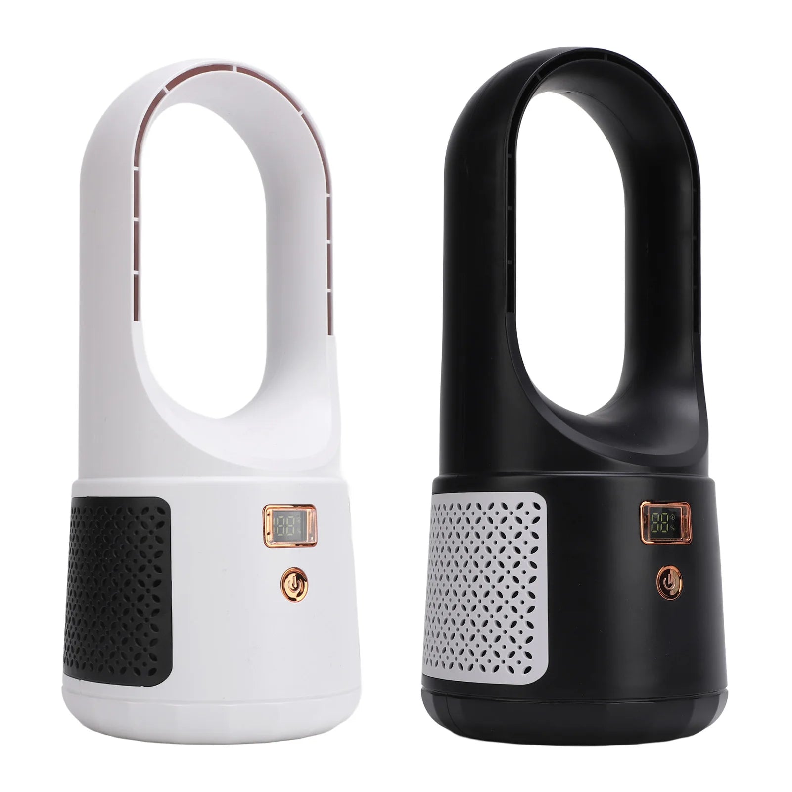 Desk Fan Powerful Airflow Energy Efficient 6 Speeds Wind Turbocharged Quiet Portable Bladeless Fan with Power Display for Home