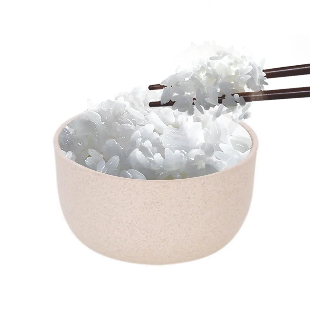 4 PCS/Set Wheat Straw Bowl Fruit Vegetable Dessert Rice Bowl Safe Household Tableware Kitchen Dining