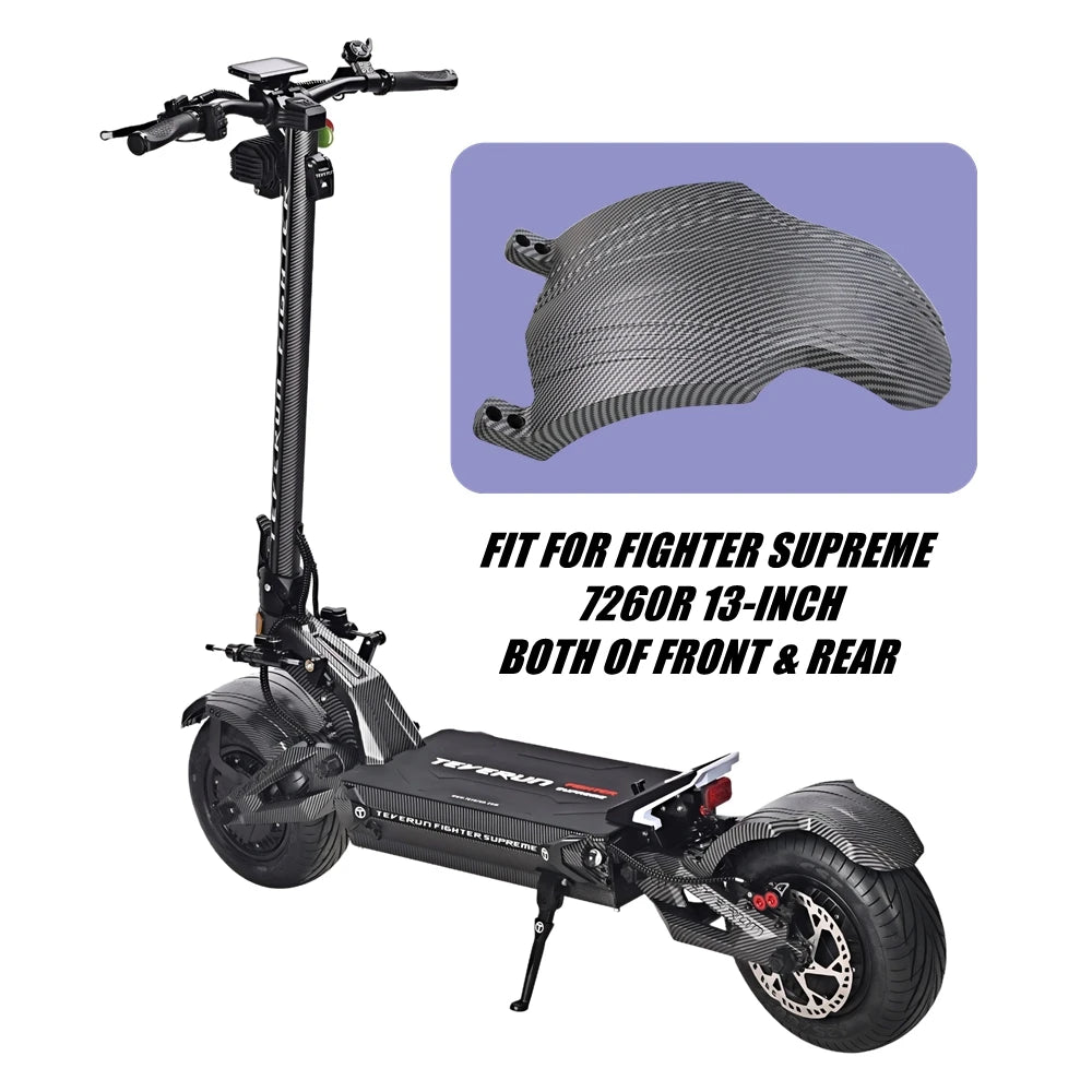 TEVERUN Carbon-Fiber-Pattern 13-Inch Fender for FIGHTER SUPREME 7260R Electric Scooter Mudguard Front And Rear Wheel Cover