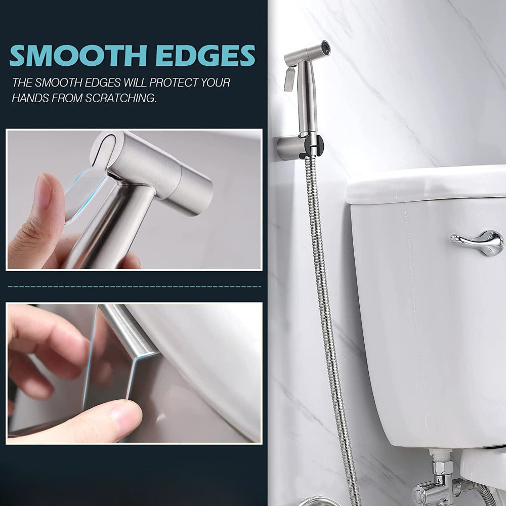 Handheld Bidet Sprayer Set 304 Stainless Steel Spray Gun Shower Handheld Toilet Bidet Faucet Sprayer Shower Nozzle Self Cleaning