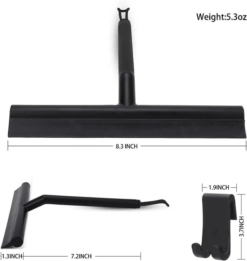 Matte Black Silicone Squeegee Streak Free Cleaning Shower Squeegee for Glass Bathroom Shower Doors Mirrors Tiles Car Windows
