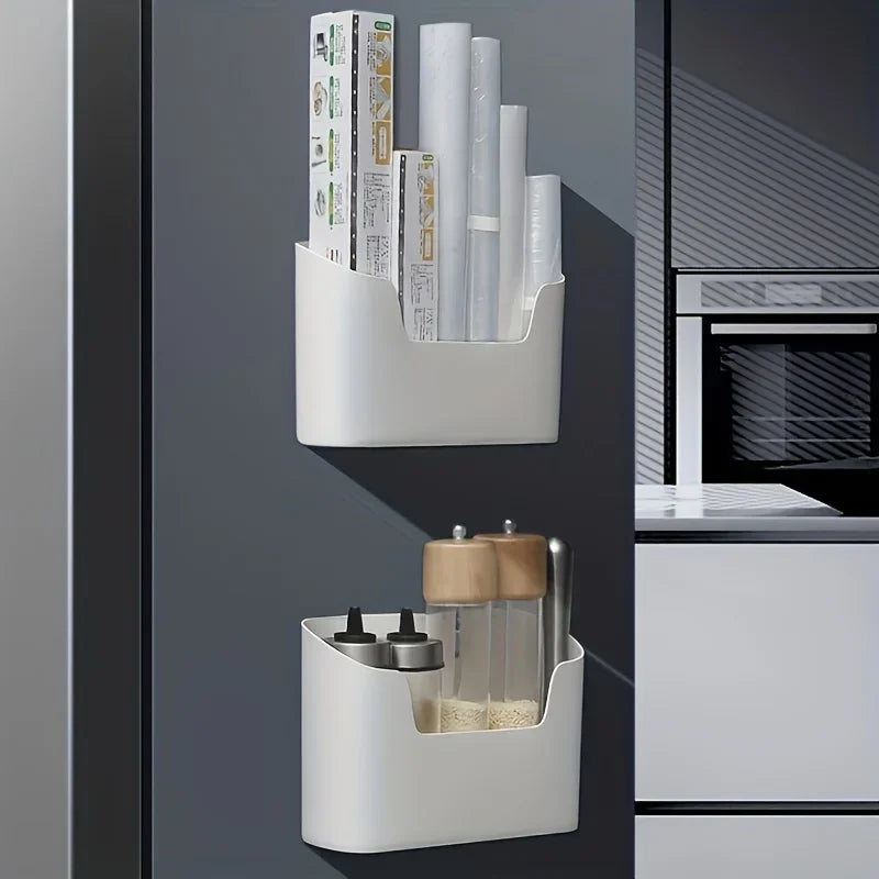 1pc Multi-Purpose Wall-Mounted Storage Box for Home and Office - Space-Saving Cabinet Door Organizer for Kitchen, Bathroom,
