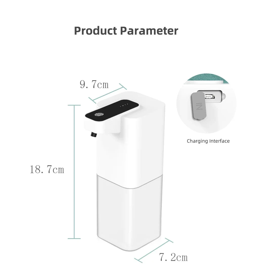 USB Rechargeable Infrared Automatic Foam Soap Dispenser Touchless Hand Sanitizer Dispenser for Bathroom Kitchen