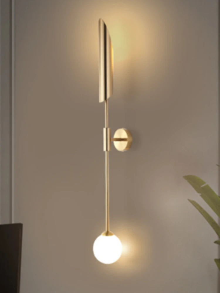 Simple Golden Inclined Tube Porch Living Room Dining  Bedroom Decor Wall Lamp Modern Light Luxury Creative Light Fixtures