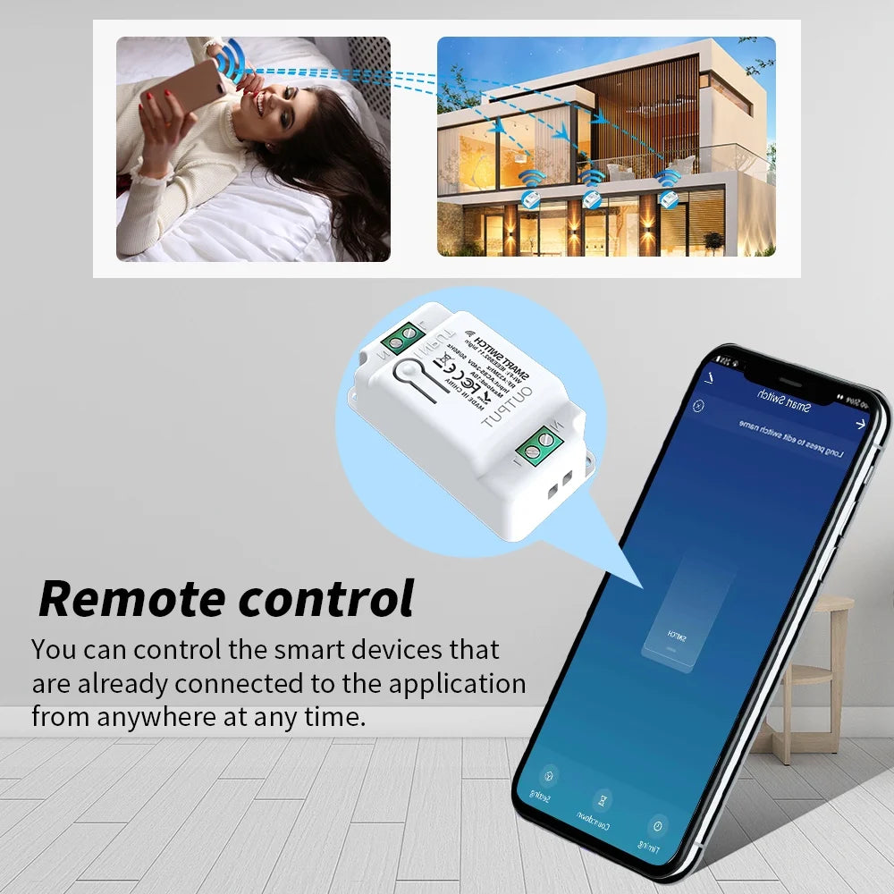 Long Distance Smart Tuya Wifi Wireless Switch Black And  White 1/2/3gang RF433 Remote Control Light Switch CR2032 Power Supply