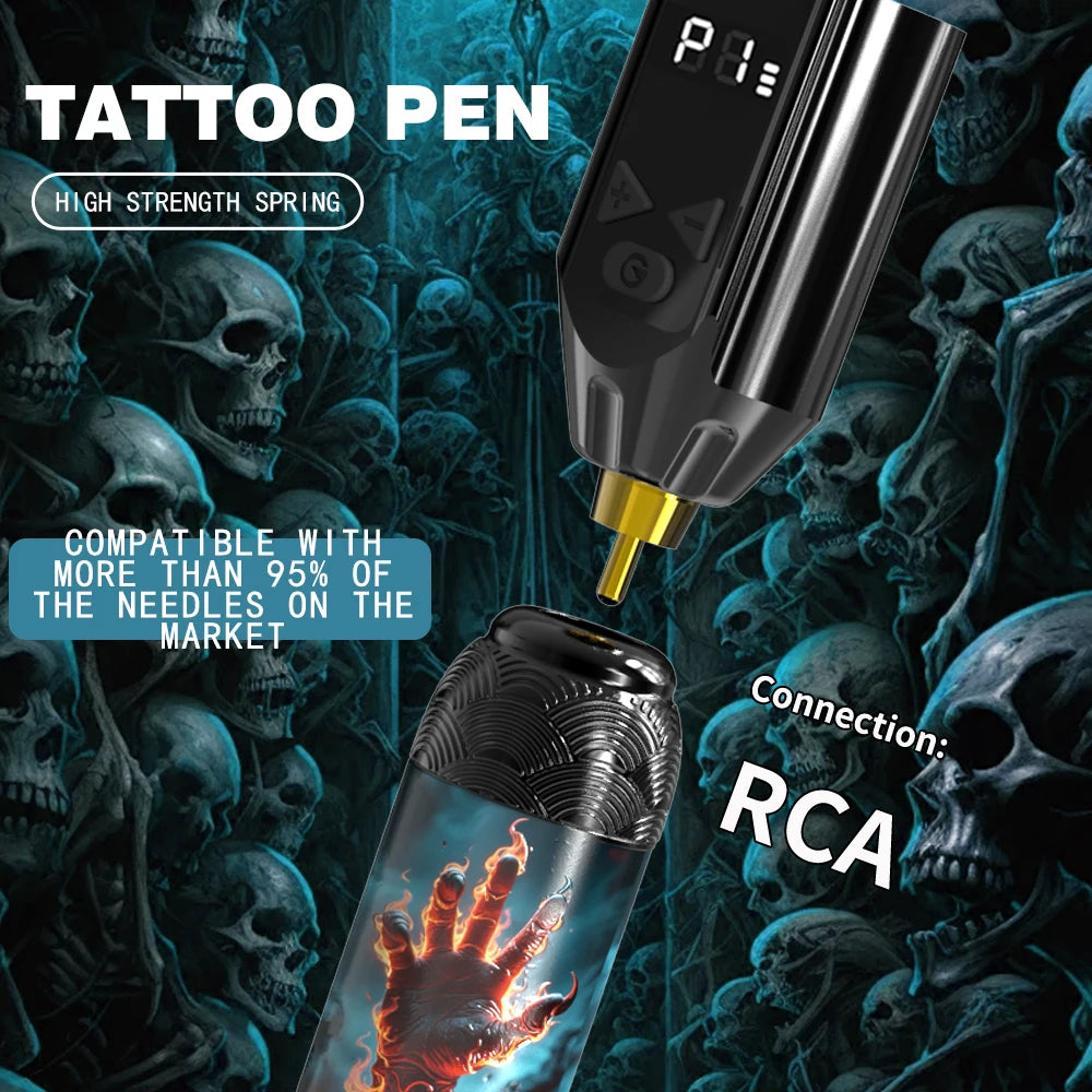 Goldplume Brand New Tattoo Gun Set, Rotary Tattoo Kit, Includes Power Supply, Cartridge Tattoo Needles, Suitable for Beginners and Professional Tattoo Artists