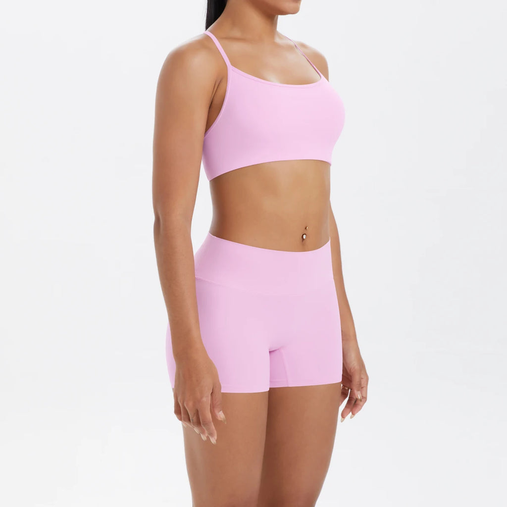 New Cross Backless Yoga Bra And Fitness Shorts Gym Yoga Set Woman’s Summer Running Sports Quick-Dry Women Gym Clothing Yoga Suit