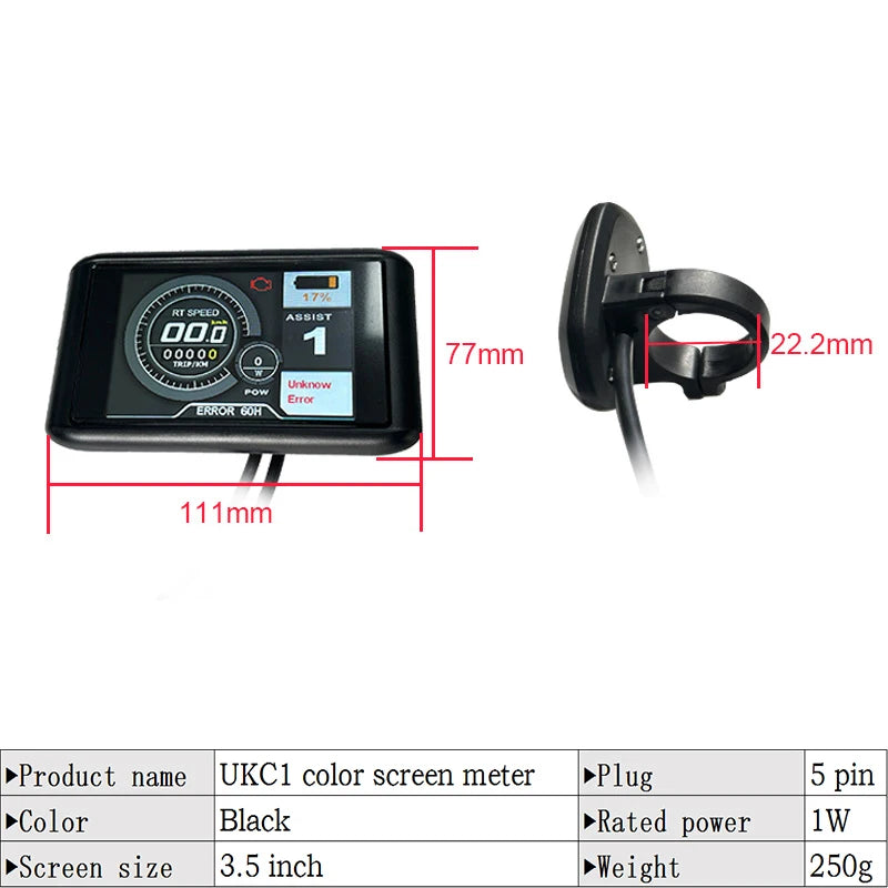 Electric Bike 30A Brushless Controller with SM Plug for 1000W Motor with LCD Display Panel S800 S830 E-scooter Meter Control UKC