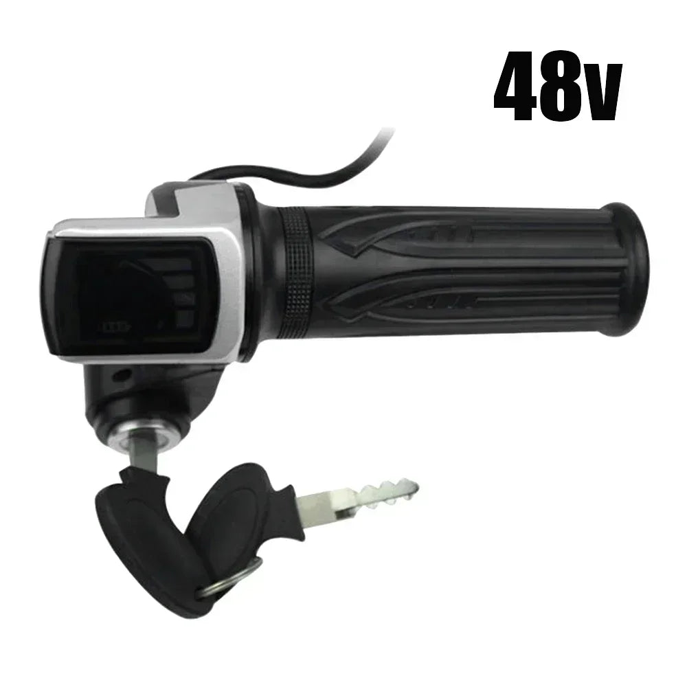 36V 48V 60V  Electric Scooter Throttle Grip With Key Lock Power Indicator Durable E-bike Accessories Motor With LCD Display