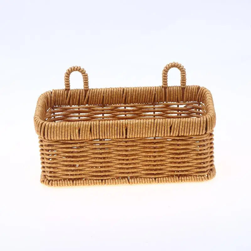 Kitchen Storage Basket With Handle Cute Wall Hanging Woven Basket Kawaii Hanging Storage Basket Kitchen Sundries Organizer